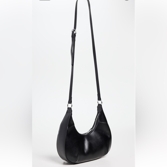 8 Other Reasons Black Double Buckle Vegan Leather Shoulder Bag NWT - Picture 5 of 13